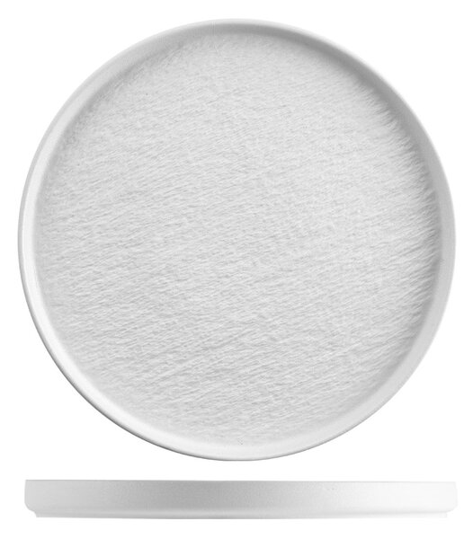 Set 3 piatti Skin in porcellana bianca decorata a rilievo cm 25,5
