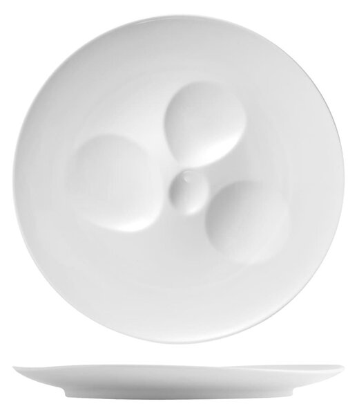 Set 3 piatti portata Selection hotellerie in porcellana magnesia bianca cm 26x25,5x2,5h