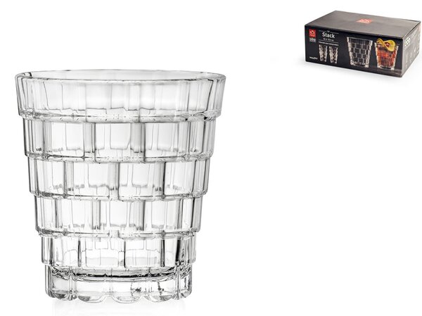 Confezione 6 bicchieri dof impilabili Stack in vetro eco-cristal cl 32