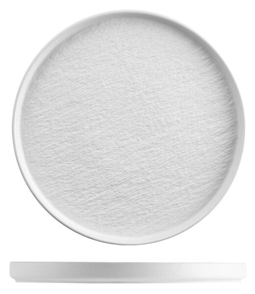 Set 6 piatti Skin in porcellana bianca decorata a rilievo cm 20,5