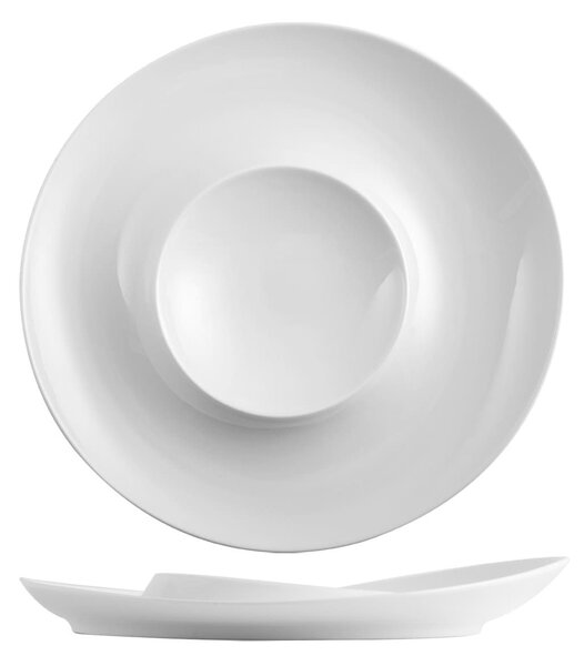 Set 3 piatti portata Selection hotellerie in porcellana magnesia bianca cm 26x26x3,8h