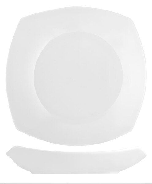 Piatto fondo Quadro in bone china cm 21