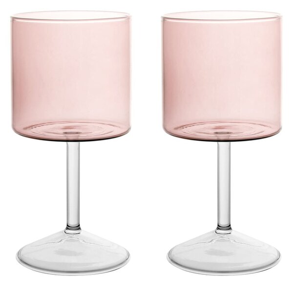 Confezione 2 calici Daylight in vetro borosilicato rosa cl 23
