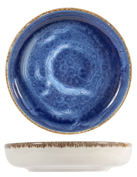 Piatto fondo Cobalto in porcellana dura blu con bordo rinforzato cm 19