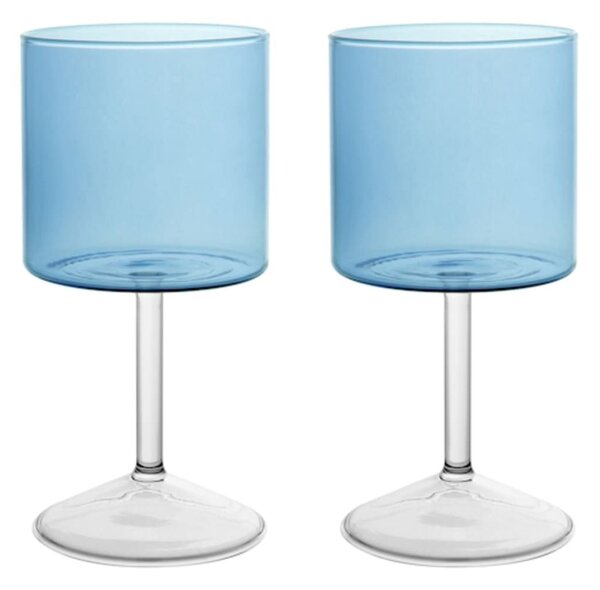 Confezione 2 calici Daylight in vetro borosilicato azzurri cl 23