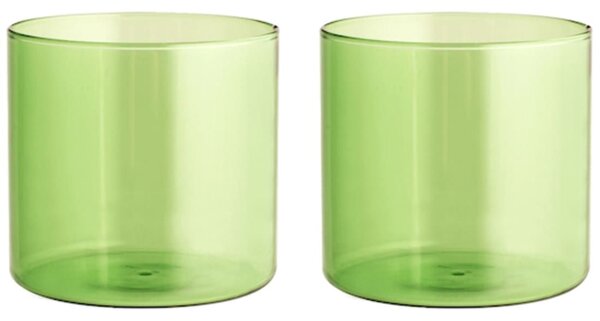 Confezione 2 bicchieri Daylight in vetro borosilicato verdi cl 33