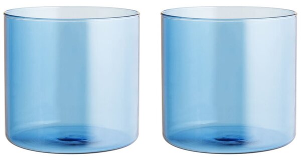 Confezione 2 bicchieri Daylight in vetro borosilicato azzurri cl 33