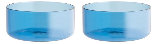 Confezione 2 coppe Daylight in vetro borosilicato azzurre cm 11,5