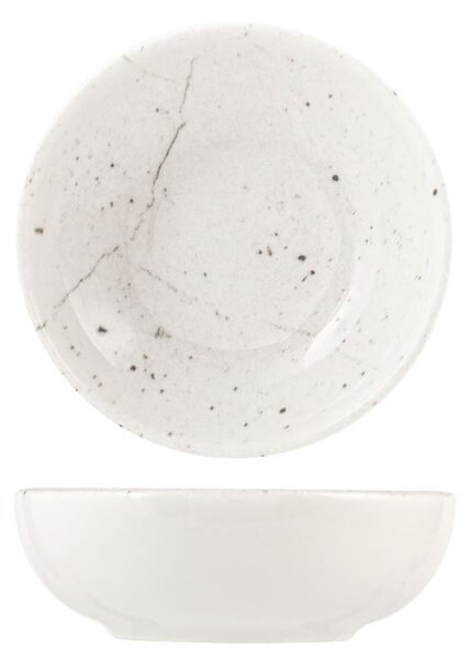 Coppetta Stone in porcellana dura avorio con bordo rinforzato cm 10