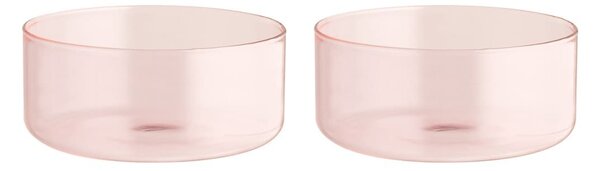 Confezione 2 coppe Daylight in vetro borosilicato rosa cm 11,5