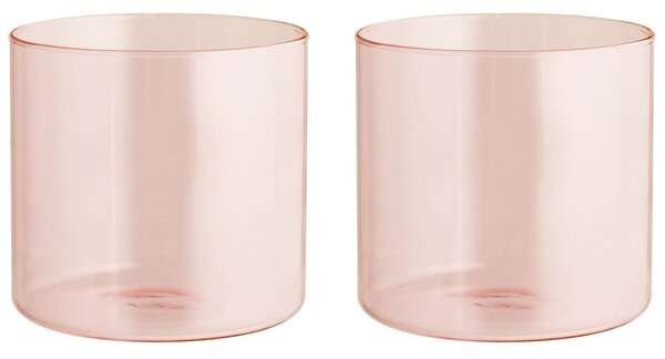 Confezione 2 bicchieri Daylight in vetro borosilicato rosa cl 33