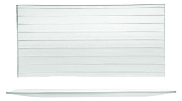 Set 6 piatti rettangolari Striped in vetro riciclato cm 26x12