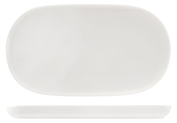 Piatto ovale Madrid in porcellana bianca cm 27x15