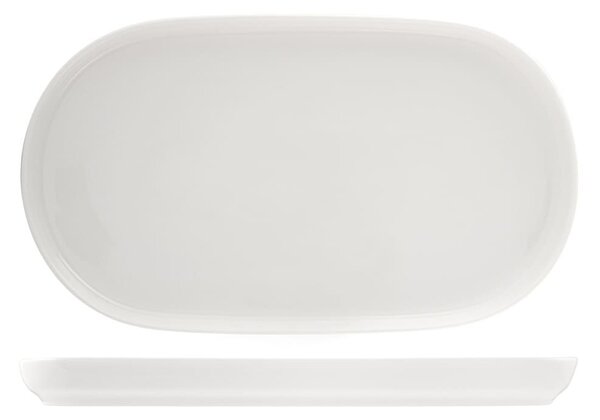Piatto ovale Madrid in porcellana bianca cm 31x17,5
