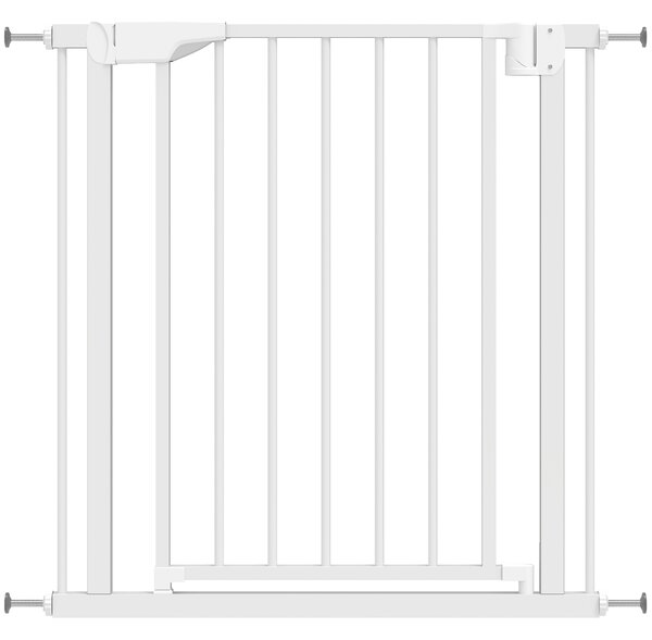 PawHut Cancellino di Sicurezza per Bambini e Animali, Chiusura Automatica e Montaggio a Pressione, 76-82x76 cm, Bianco | Aosom Italy
