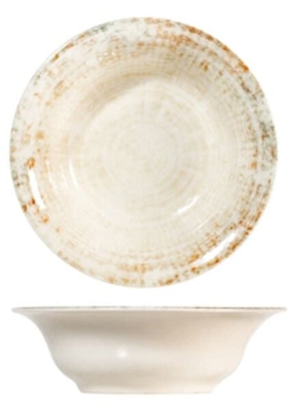 Insalatiera Eris in porcellana beige decorata cm 16