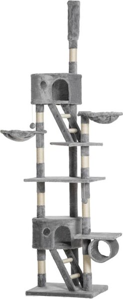 Fortuna Lai Tiragraffi per gatti 240-260 cm Alto fino al soffitto Tiragraffi grande Tiragraffi per gatti Tiragraffi per gatti di grossa taglia con corda in sisal Grigio chiaro