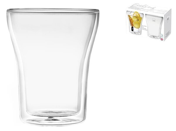 Confezione 2 Bicchieri in Borosilicato Doppio Feeling 23 cl