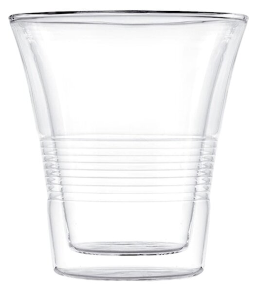 Confezione 2 bicchieri 2Touch in vetro borosilicato trasparente con doppia parete cl 33
