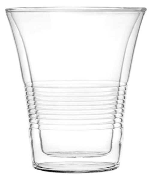 Confezione 2 bicchieri 2Touch in vetro borosilicato trasparente con doppia parete cl 22