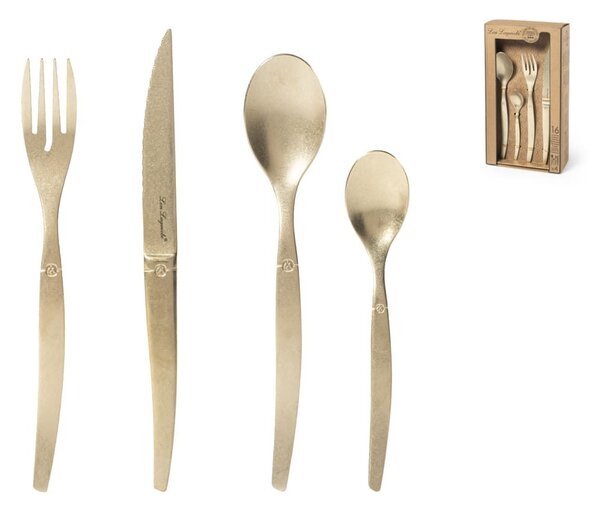 Servizio 16 posate Jet in acciaio inox con trattamento in PVD Champagne