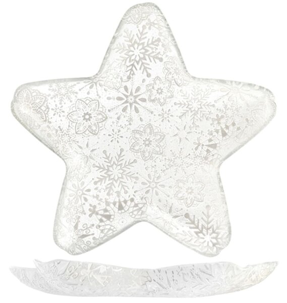 Centrotavola Astra stella in vetro trasparente decorato cm 32