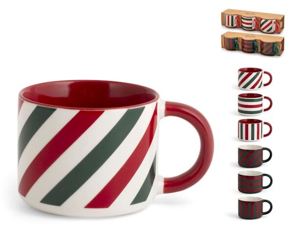 Confezione 6 tazze the Holly in new bone china decorate cc 200