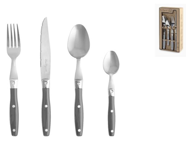 Servizio 24 posate Comptoir in acciaio inox manico in plastica colore grigio