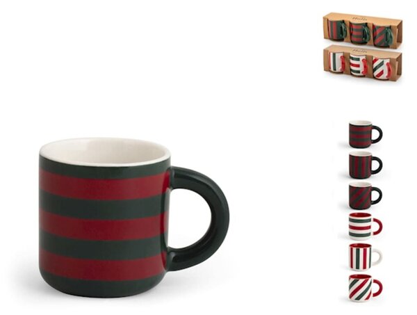 Confezione 6 tazze caffè Holly in new bone china decorate cc 100
