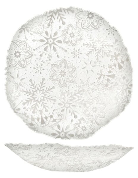 Centrotavola Astra in vetro trasparente decorato cm 30