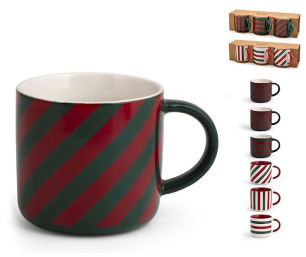 Confezione 6 tazze mug Holly in new bone china decorate cc 360