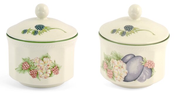 Zuccheriera Victorian Orchard in earthenware bianco decorato cc 300