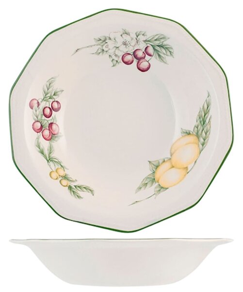 Insalatiera Victorian Orchard in earthenware bianco decorato cm 25,5