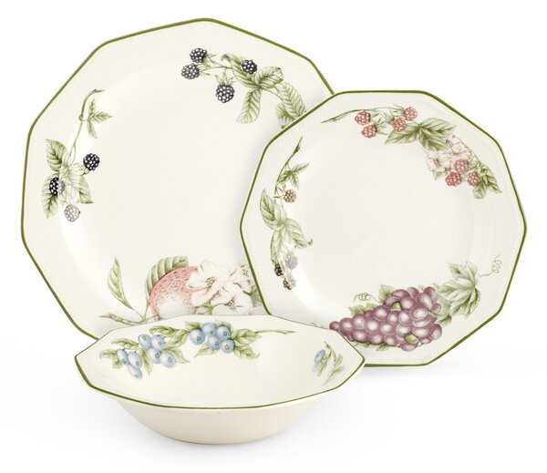 Set 6 piatti frutta Victorian Orchard in earthenware bianco decorato cm 20