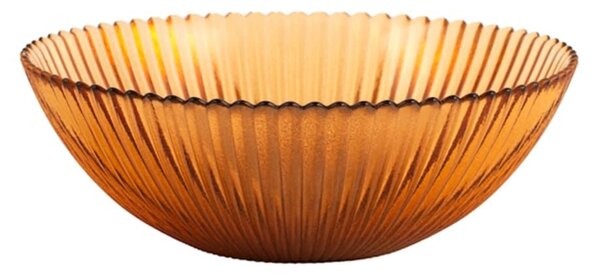 Set 6 coppette Groove in vetro rigato colore ambra cm 13