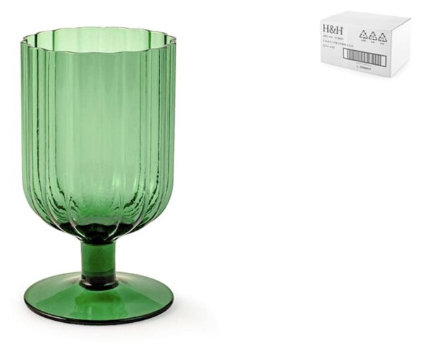 Set 6 calici bassi Margaret in vetro colore verde cl 33