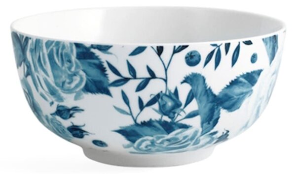Set 6 boli Rose Blu in porcellana bianca decorata cc 630