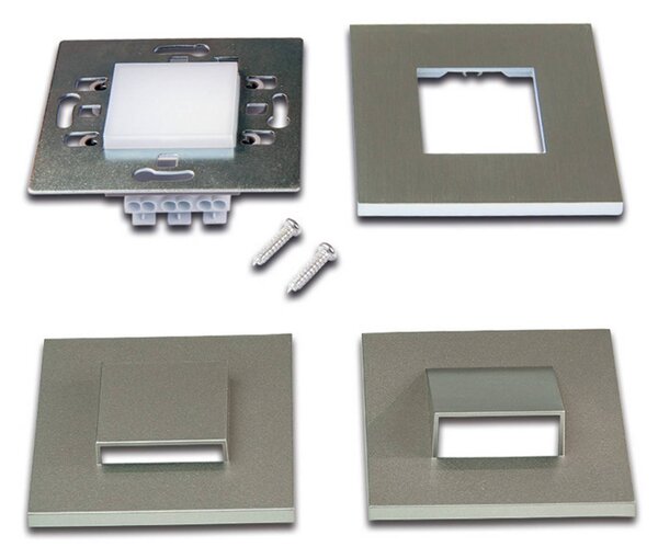 Hera LED Wall Down applique a da incasso 1,8W, Alluminio / Grigio / Zincato, Corridoio, Plastica, Moderno, Faretto da incasso a parete