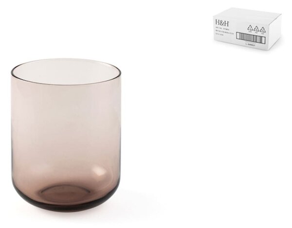 Set 6 bicchieri Nova in vetro colore vinaccia cl 34