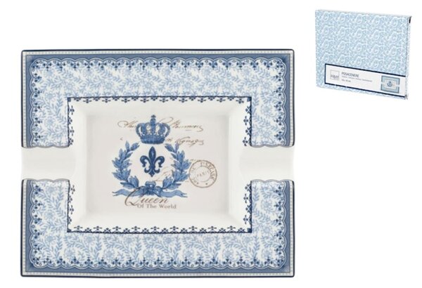 Posacenere Blue Dream in porcellana decorato cm19x16