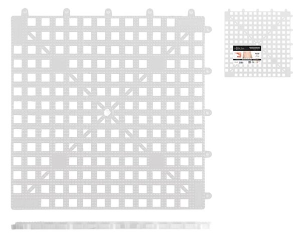 Tappetino sottobicchiere The Bars in plastica bianco cm 33x33