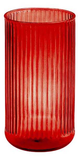 Set 6 bicchieri Venus in vetro rigato rosso cl 47