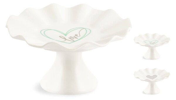 Set 2 alzate You&Me in new bone china assortite 16,5x8,5 cm