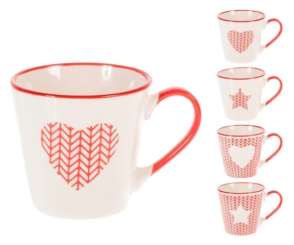 Set 4 tazze tè senza piattino Crochet in new bone china decori assortiti cc 200