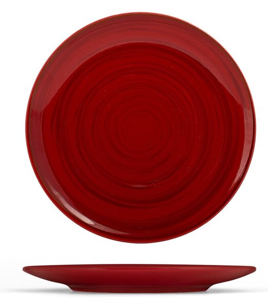 Set 12 piatti frutta coupe Mango in stoneware rosso cm 19