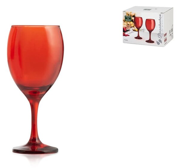 Set 6 calici Imperial in vetro rosso cl 25