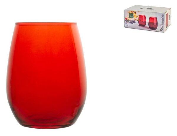 Set 6 bicchieri Amber in vetro rosso cl 35