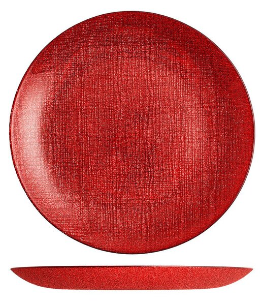 Set 6 piatti frutta Regent in vetro glitter rosso cm 21,5