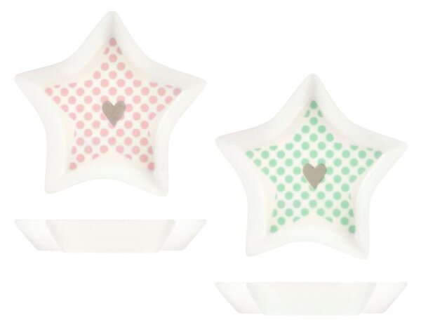 Set 6 piatti stella You&Me in new bone china assortiti 8,8 cm