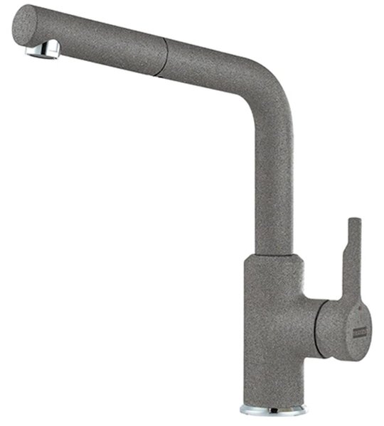 Miscelatore da cucina estraibile, forma a L, grigio pietra, acciaio inossidabile